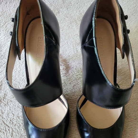 Elizabeth and James Blk Leather Stilettos - Picture 11 of 15